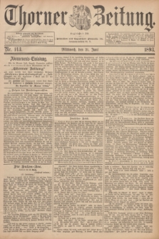 Thorner Zeitung : Begründet 1760. 1893, Nr. 143 (21 Juni)