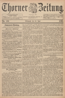 Thorner Zeitung : Begründet 1760. 1893, Nr. 149 (28 Juni)
