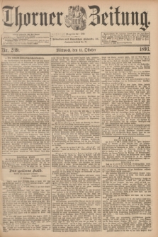 Thorner Zeitung : Begründet 1760. 1893, Nr. 239 (11 Oktober)