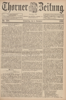 Thorner Zeitung : Begründet 1760. 1893, Nr. 258 (2 November)