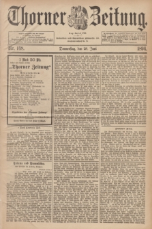 Thorner Zeitung : Begründet 1760. 1894, Nr. 148 (28 Juni)