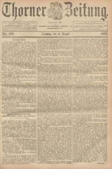 Thorner Zeitung : Begründet 1760. 1894, Nr. 188 (14 August)
