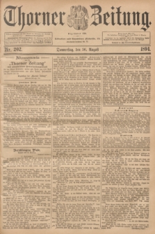 Thorner Zeitung : Begründet 1760. 1894, Nr. 202 (30 August)