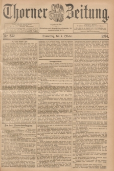 Thorner Zeitung : Begründet 1760. 1894, Nr. 232 (4 Oktober)
