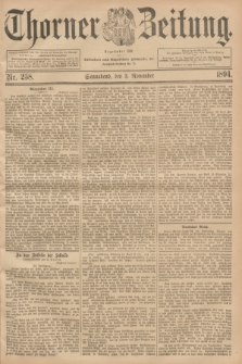 Thorner Zeitung : Begründet 1760. 1894, Nr. 258 (3 November)