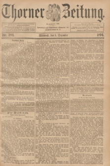Thorner Zeitung : Begründet 1760. 1894, Nr. 284 (5 Dezember)