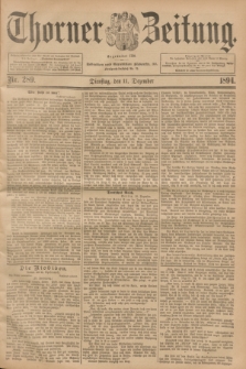 Thorner Zeitung : Begründet 1760. 1894, Nr. 289 (11 Dezember)