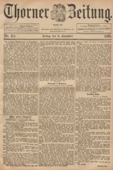 Thorner Zeitung : Begründet 1760. 1895, Nr. 215 (14 September)