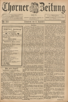Thorner Zeitung : Begründet 1760. 1895, Nr. 222 (21 September)