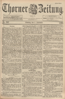Thorner Zeitung : begründet 1760. 1897, Nr. 207 (5 September) - Erstes Blatt