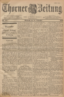Thorner Zeitung : Begründet 1760. 1900, Nr. 278 (28 November) - Erstes Blatt