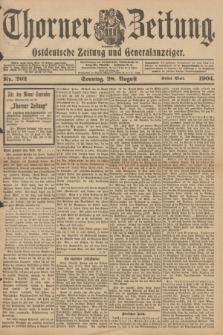 Thorner Zeitung : Ostdeutsche Zeitung und Generalanzeiger. 1904, Nr. 202 (28 August) - Erstes Blatt + dod.