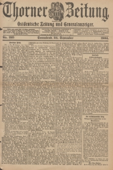 Thorner Zeitung : Ostdeutsche Zeitung und Generalanzeiger. 1904, Nr. 225 (24 September) + dod.