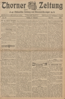 Thorner Zeitung : Ostdeutsche Zeitung und General-Anzeiger. 1904, Nr. 279 (27 November) - Erstes Blatt + dod.