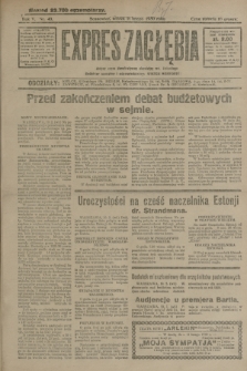 Expres Zagłębia : jedyny organ demokratyczny niezależny woj. kieleckiego. R.5, nr 40 (11 lutego 1930)