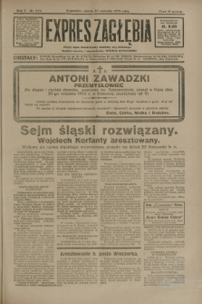 Expres Zagłębia : jedyny organ demokratyczny niezależny woj. kieleckiego. R.5, nr 249 (27 września 1930)