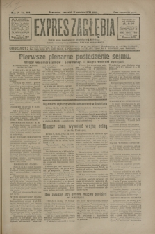 Expres Zagłębia : jedyny organ demokratyczny niezależny woj. kieleckiego. R.5, nr 322 (11 grudnia 1930)