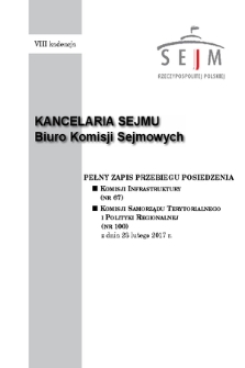 Pełny Zapis Przebiegu Posiedzenia Komisji Samorządu Terytorialnego i Polityki Regionalnej (nr 100) z dnia 23 lutego 2017 r.