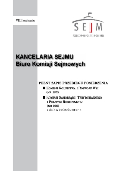 Pełny Zapis Przebiegu Posiedzenia Komisji Samorządu Terytorialnego i Polityki Regionalnej (nr 108) z dnia 5 kwietnia 2017 r.