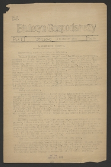 Biuletyn Gospodarczy. R.1, nr 10 (4 listopada 1942)