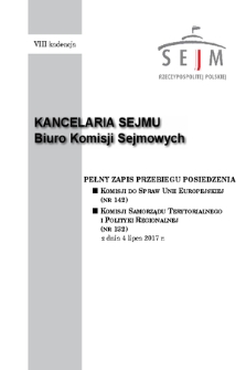 Pełny Zapis Przebiegu Posiedzenia Komisji Samorządu Terytorialnego i Polityki Regionalnej (nr 132) z dnia 4 lipca 2017 r.