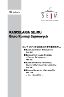 Pełny Zapis Przebiegu Posiedzenia Komisji Rolnictwa i Rozwoju Wsi (nr 159) z dnia 4 lipca 2017 r.