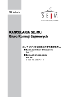 Pełny Zapis Przebiegu Posiedzenia Komisji Infrastruktury (Nr 68) z Dnia 8 marca 2017 R.