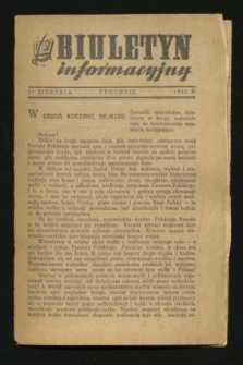 Biuletyn Informacyjny : tygodnik. 1941, (21 sierpnia)