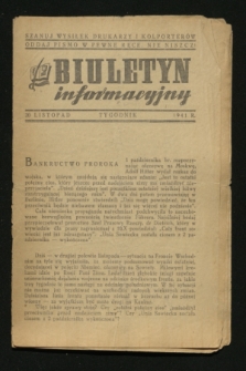 Biuletyn Informacyjny : tygodnik. 1941, (20 listopada)