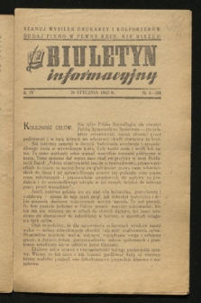 Biuletyn Informacyjny. R.4, № 4 (29 stycznia 1942) = № 108