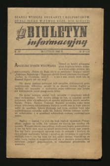 Biuletyn Informacyjny. R.4, № 8 (26 lutego 1942) = № 112