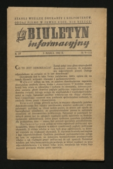 Biuletyn Informacyjny. R.4, № 9 (5 marca 1942) = № 113