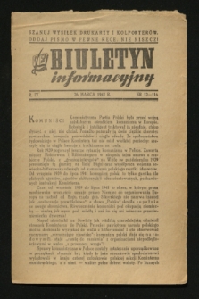 Biuletyn Informacyjny. R.4, nr 12 (26 marca 1942) = nr 116