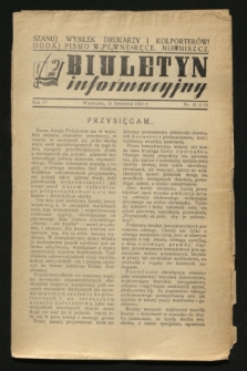Biuletyn Informacyjny. R.4, nr 15 (16 kwietnia 1942) = nr 119