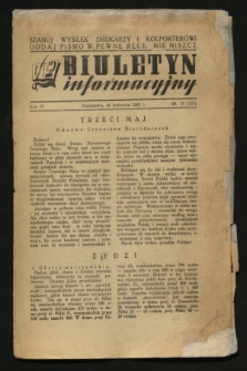 Biuletyn Informacyjny. R.4, nr 17 (30 kwietnia 1942) = nr 121
