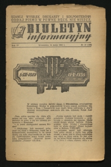 Biuletyn Informacyjny. R.4, nr 19 (14 maja 1942) = nr 123