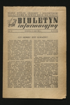 Biuletyn Informacyjny. R.4, nr 20 (21 maja 1942) = nr 124