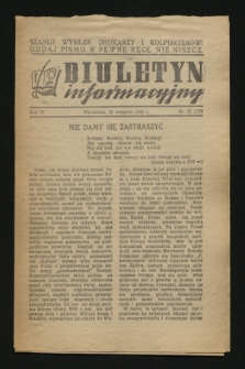 Biuletyn Informacyjny. R.4, nr 33 (20 sierpnia 1942) = nr 137