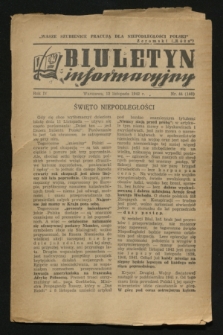 Biuletyn Informacyjny. R.4, nr 44 (12 listopada 1942) = nr 148