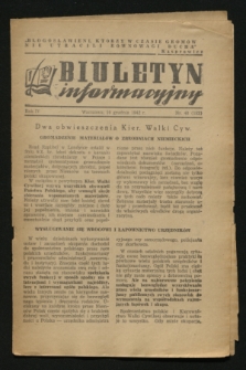Biuletyn Informacyjny. R.4, nr 48 (10 grudnia 1942) = nr 152