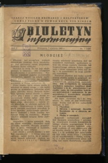 Biuletyn Informacyjny. R.5, nr 1 (7 stycznia 1943) = nr 156