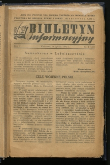 Biuletyn Informacyjny. R.5, nr 2 (14 stycznia 1943) = nr 157