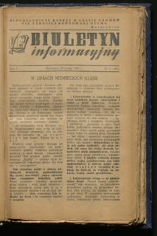 Biuletyn Informacyjny. R.5, nr 8 (25 lutego 1943) = nr 163