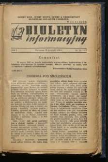 Biuletyn Informacyjny. R.5, nr 16 (20 kwietnia 1943) = nr 171