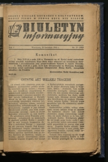 Biuletyn Informacyjny. R.5, nr 17 (29 kwietnia 1943) = nr 172