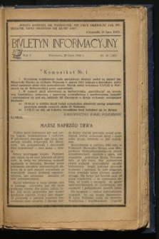 Biuletyn Informacyjny. R.5, nr 30 (29 lipca 1943) = nr 185