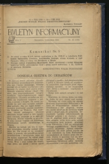 Biuletyn Informacyjny. R.5, nr 33 (19 sierpnia 1943) = nr 188