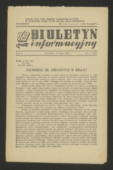 Biuletyn Informacyjny. R.6, nr 5 (3 lutego 1944) = nr 212