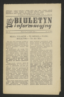 Biuletyn Informacyjny. R.6, nr 6 (10 lutego 1944) = nr 213