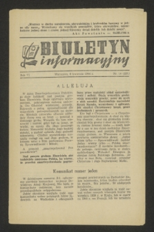 Biuletyn Informacyjny. R.6, nr 14 (6 kwietnia 1944) = nr 221